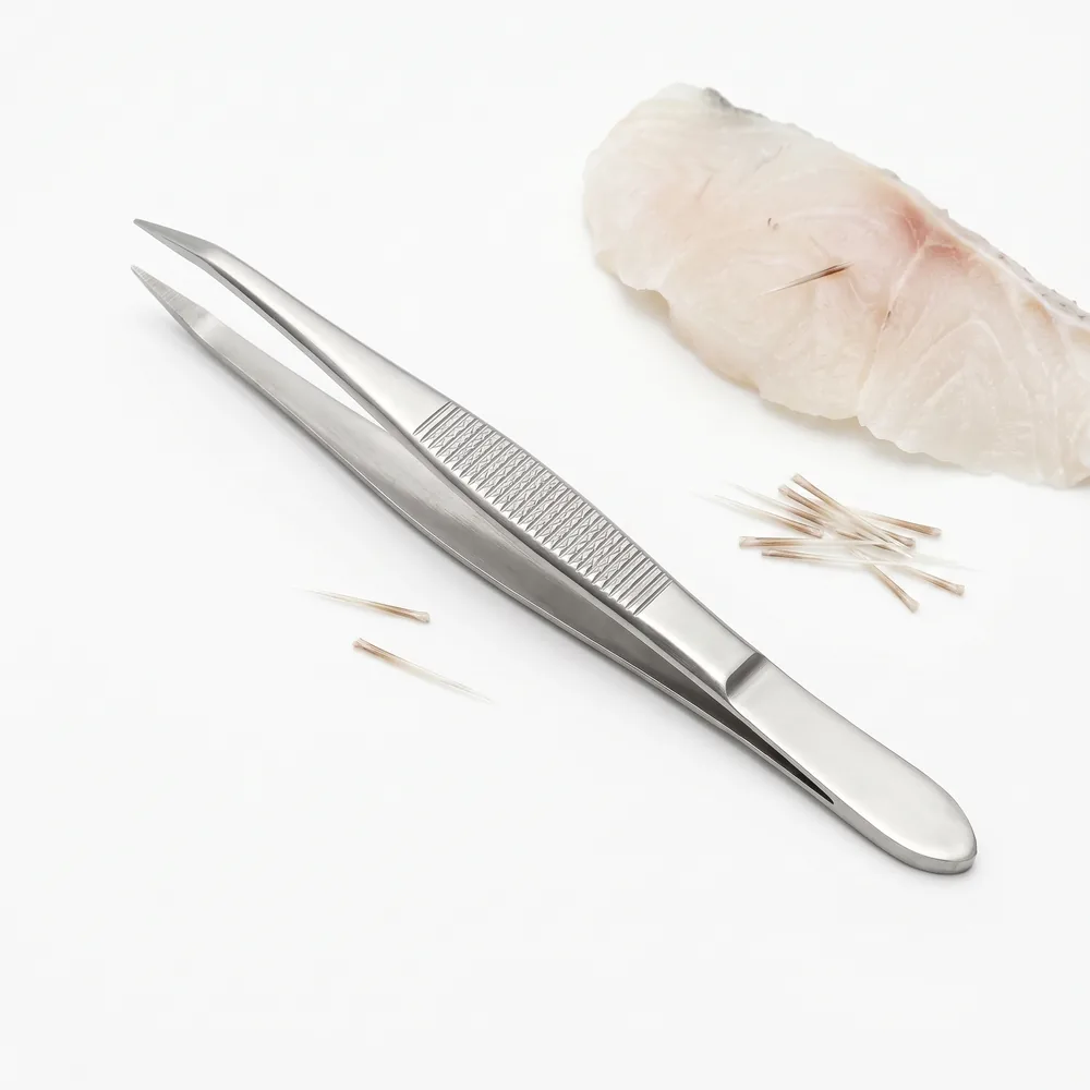 Precision stainless steel fish bone tweezers